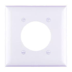 Pass & Seymour TP703W Power Outlet Receptacle Openings Two Gang White Thermoplastic Plate