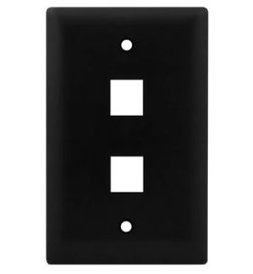 P&S WP3402 1-Gang 2-Port Wall Plate Black