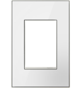 Pass & Seymour adorne AWM1G3MWW4 adorne Mirror White-on-White 1-Gang+ Screwless Wall Plate