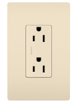 Pass & Seymour 885LA Legrand 885-LA Decorator Duplex Receptacle 15Amp 125Volt Side & Speedwire Light Almond