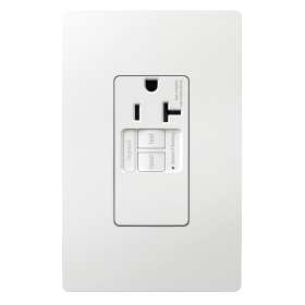 Pass & Seymour radiant 2097TRSGLW radiant Tamper-Resistant 20A Simplex Self-Test GFCI Receptacles with SafeLock Protection White