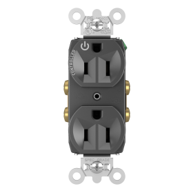 Pass & Seymour TR5262CHBK Pass & Seymour TR5262CHBK Pass & Seymour Tamper-Resistant Receptacle 15A 125V Half Control Black