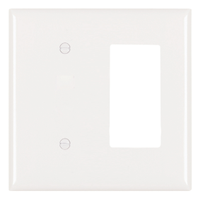 Pass & Seymour Sierraplex SP1426-W Standard Combination Wallplate 2 Gang White 7.8 in Thermoplastic