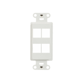 Pass & Seymour On-Q WP3414-IV 4-Port Keystone Decor Insert Ivory