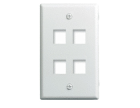 Pass & Seymour On-Q WP3404-WH 1-Gang 4-Port Keystone Wallplate White