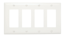 Pass & Seymour TP264W Decorator Openings Four Gang White Thermoplastic