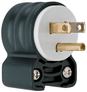 Pass & Seymour PS5266SSAN Extra-Hard Use (EHU) Angled Devices - Plug Black and White 15 A 125 VAC 3W