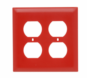 Pass & Seymour TradeMaster TP82-RED Standard Receptacle Wallplate 2 Gangs Red 4.7 in