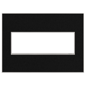 Pass & Seymour adorne AWM3GBLS4 adorne Black Stainless 3-Gang Screwless Wall Plate