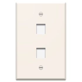 Pass & Seymour On-Q WP3302-LA 1-Gang 2-Port Oversized Wall Plate Light Almond WP3302-LA