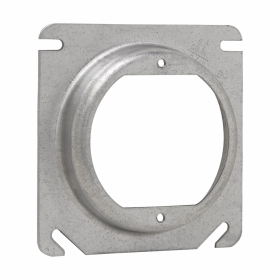 Crouse-Hinds TP477 4 In. Square 5/8 In. Raised Steel Box Cover 2-3/4 In. Opening with Ears