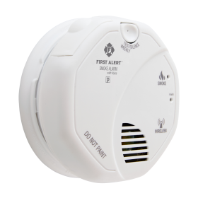 BRK SA511B First Alert Battery-Powered Photoelectric Smoke Alarm with Voice Warning Wireless Interconnect and