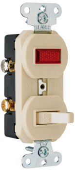 Pass & Seymour 692-IG Single-Pole Combination Switch and Pilot Light Ivory 15 A 120 VAC