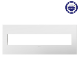 Pass & Seymour adorne AWP6GWHW1 adorne Gloss White-on-White 6-Gang Screwless Wall Plate with Microban