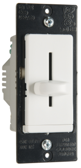 Pass & Seymour LSCL450W LS Series CFL/LED/Incandescent Single Pole Slide Dimmer Non-Preset White