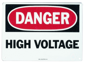 Ideal 44-863 Danger Sign, 10 in H x 7 in W, Self-Sticking Mount, Polyester