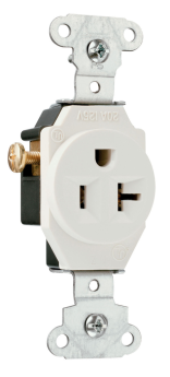 Pass & Seymour 5351LA Heavy Duty Spec Grade Single Receptacles Side Wire 20A 125V Light Almond 20 A 125 VAC 3W