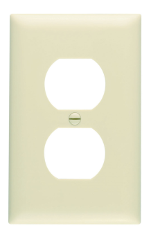 Pass & Seymour TP8I Duplex Receptacle Openings One Gang Ivory Thermoplastic Plate