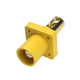 Pass & Seymour PS40MRB-Y 16 Series Cam Type Male Single Pole Receptacle, 600 VAC, 400 A, 2/0 to 4/0 AWG Wire, Double Set Screw, NEMA 3R/4