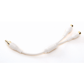 P&S CM1016 RCA (M) TO 2 RCA (F) WHITE Y MINI PATCH CABLE FOR AUDIO