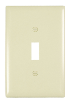 Pass & Seymour TPJ1I Toggle Switch Openings One Gang Ivory Thermoplastic Plate