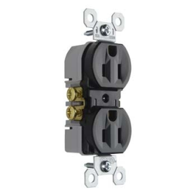 Pass & Seymour 3232BK 15A/125V Trademaster Duplex Receptacle Black