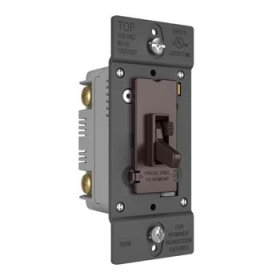 Pass & Seymour TSD703P Toggle Slide Dimmer Incandescent Single Pole /3-Way 700W Brown TSD703P