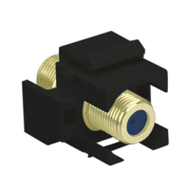 Pass & Seymour WP3482-BK Self Terminating/Keystone Insert F-Connector, Plastic, Black