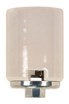 Satco 80-1378 Keyless Porcelain Mogul Socket with Metal 1/4 IPS with SS Cap with Wireway CSSNP Screw Shell Glazed 1500 Watts