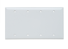 Pass & Seymour Sierraplex SP43-W Standard Blank Wallplate 4 Gangs White 5 in Thermoplastic