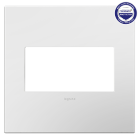 Pass & Seymour adorne AWP2GWH4 adorne Gloss White 2-Gang Screwless Wall Plate with Microban