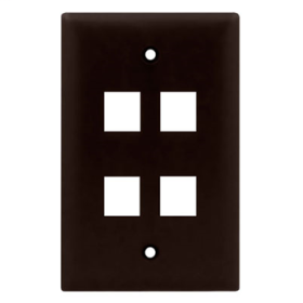 Pass & Seymour On-Q WP3404-BR 1-Gang 4-Port Wall Plate Brown WP3404-BR