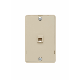 Pass & Seymour WMTE14I Modular Wall Mount Telephone Jack for Hanging Phones WMTE14I Ivory Thermoplastic Plate