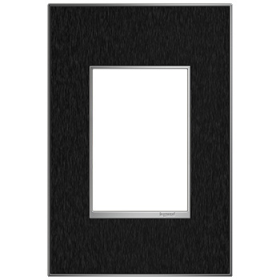 Pass & Seymour adorne AWM1G3BLS4 adorne Black Stainless 1-Gang+ Screwless Wall Plate