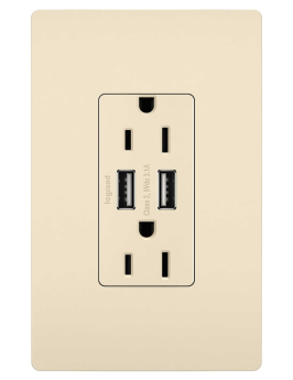 Pass & Seymour TM826USBLA radiant 15A Tamper-Resistant USB Outlet 15 A 120 VAC