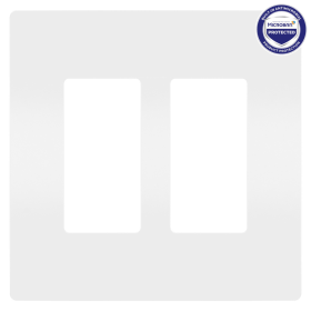 Pass & Seymour RWP262W radiant Screwless Wallplate 2 Gangs White 4.94 in H x 4.96 in W Polycarbonate