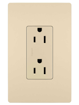 Pass & Seymour 885TRI Legrand 885-TRI Decorator Tamper-Resistant Receptacle. 15 Amp 125 Volt Ivory 3W