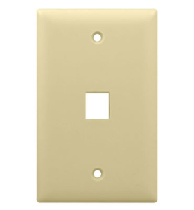 Pass & Seymour On-Q WP3401-LA 1-Gang 1-Port Keystone Wallplate Light Almond