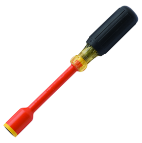 Ideal 35-9297 Insulated Nut Driver, 9/16 in, Solid Round Shank, Black Cushion Grip Handle