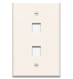 Pass & Seymour On-Q WP3402-LA 1-Gang 2-Port Keystone Wallplate Light Almond