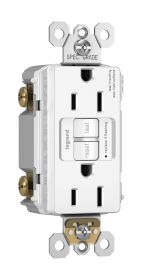 Pass & Seymour radiant 1597TRW radiant Tamper-Resistant 15A Duplex Self-Test GFCI Receptacles with SafeLock Protection White