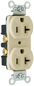 Pass & Seymour CRB5362I Construction Spec Grade Receptacles Back and Side Wire 20A 125V Ivory 3W