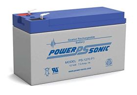 Power Sonic PS-1270F1 Rechargeable Battery 12V 7 Ah F1 Terminals ABS Plastic Case 5.94 In. Length