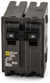 Square D HOM220 20A 2-Pole 120/240V 10kA Plug-On HOM Circuit Breaker