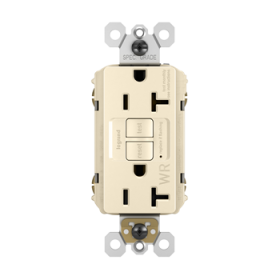 Pass & Seymour radiant 2097TRWRLA radiant Tamper-Resistant Weather-Resistant 20A Duplex Self-Test GFCI Receptacles with SafeLock Protection Light Almond