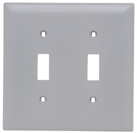 Pass & Seymour TP2GRY Toggle Switch Openings Two Gang Gray Thermoplastic Plate