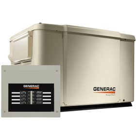 Generac 6998-1 7.5/6kW WiFi Enabled Air-Cooled Standby Generator Steel Enclosure 8-Circuit Loadcenter & Transfer