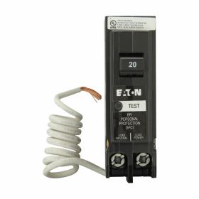 Cutler-Hammer BRN120GF 20A 1-Pole GFCI 5mA 120/240VAC 10kA Circuit Breaker with Pigtail