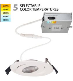 WAC R6ERAR-W9CS-WT 6" Lotos Slim LED Selectable Downlight White