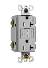 Pass & Seymour radiant 2097TRWRGRY radiant Tamper-Resistant Weather-Resistant 20A Duplex Self-Test GFCI Receptacles with SafeLock Protection Gray